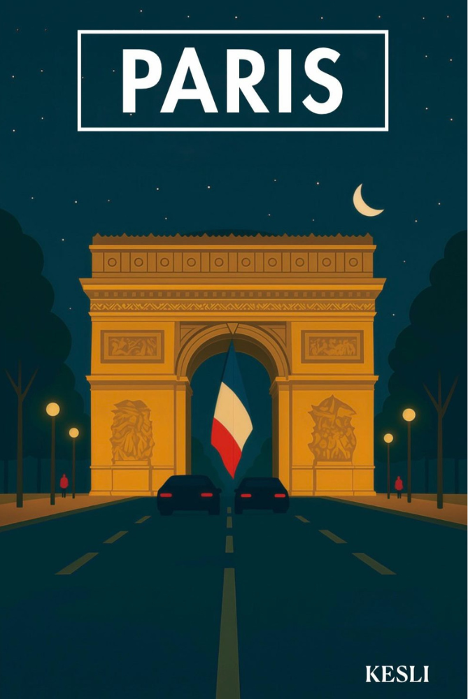 Affiche métal Paris – L’Arc de Triomphe