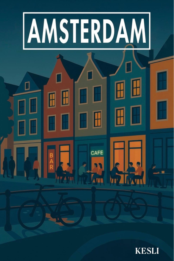 Affiche métal Amsterdam – Canal Oudezijds Achterburgwal et Quartier Rouge