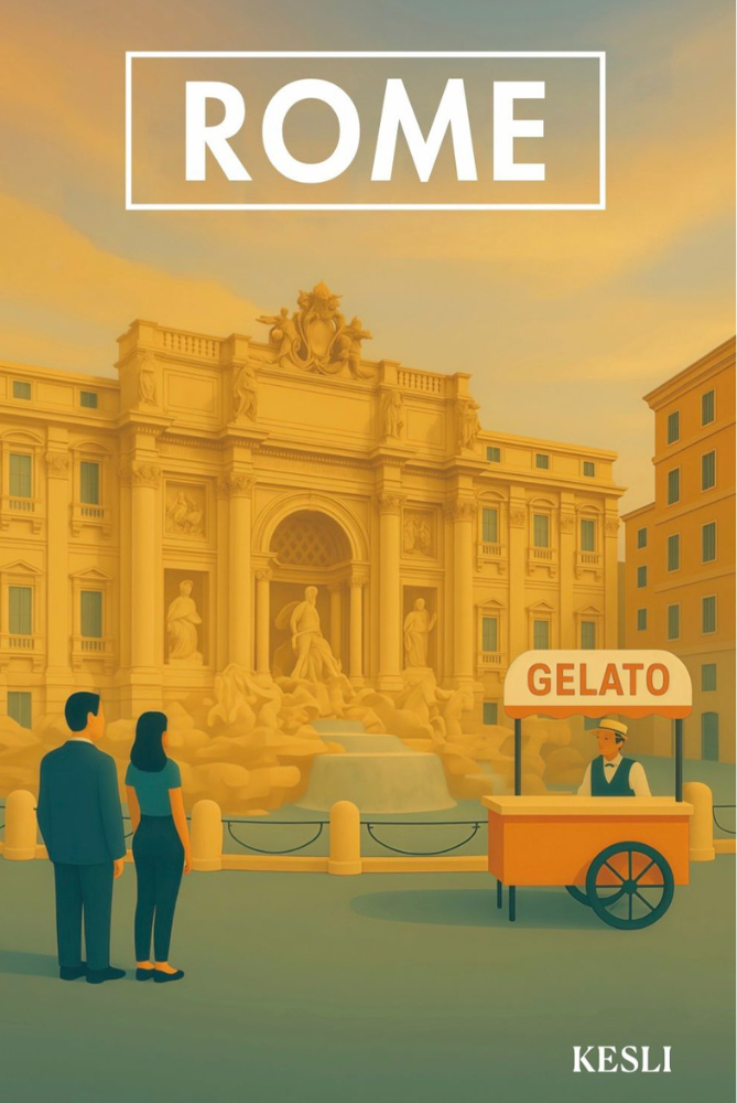 Affiche métal Rome – Fontaine de Trevi